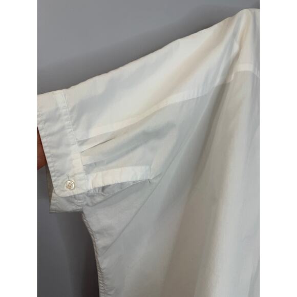 R13 Oversized Boxy Button Pp Shirt Short Sleeve White Relax Sz L Cotton - Picture 11 of 16